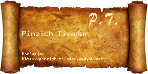 Pinzich Tivadar névjegykártya